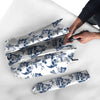 Skull Floral White And Blue Print Pattern Umbrella-grizzshop