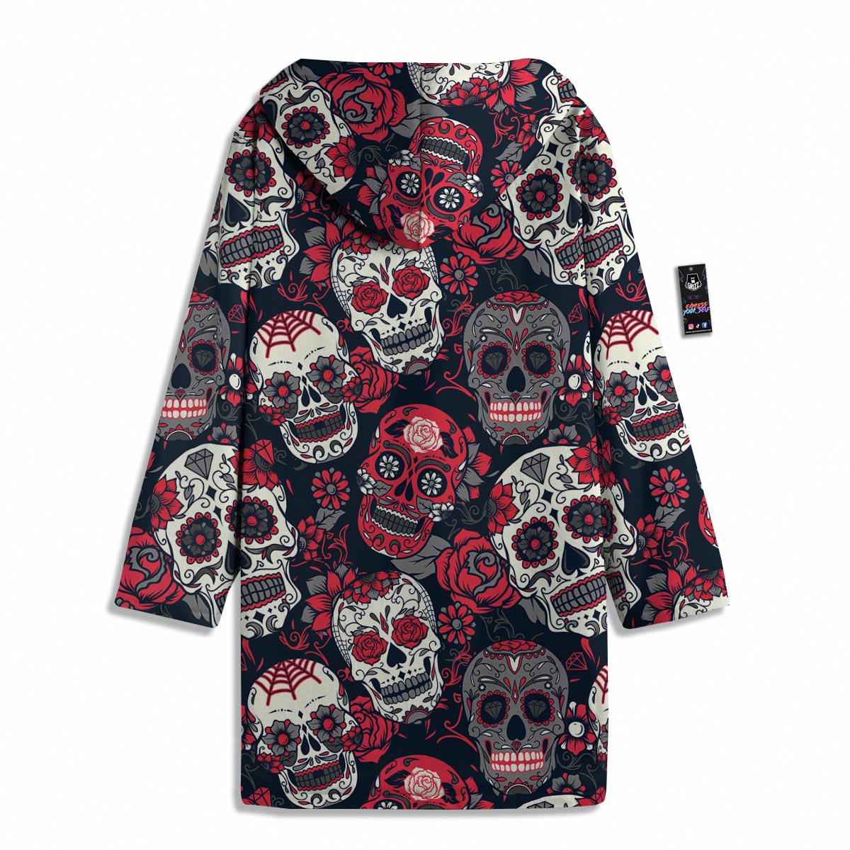Skull Flower Red Sugar Print Pattern Men's Windbreaker Jacket-grizzshop