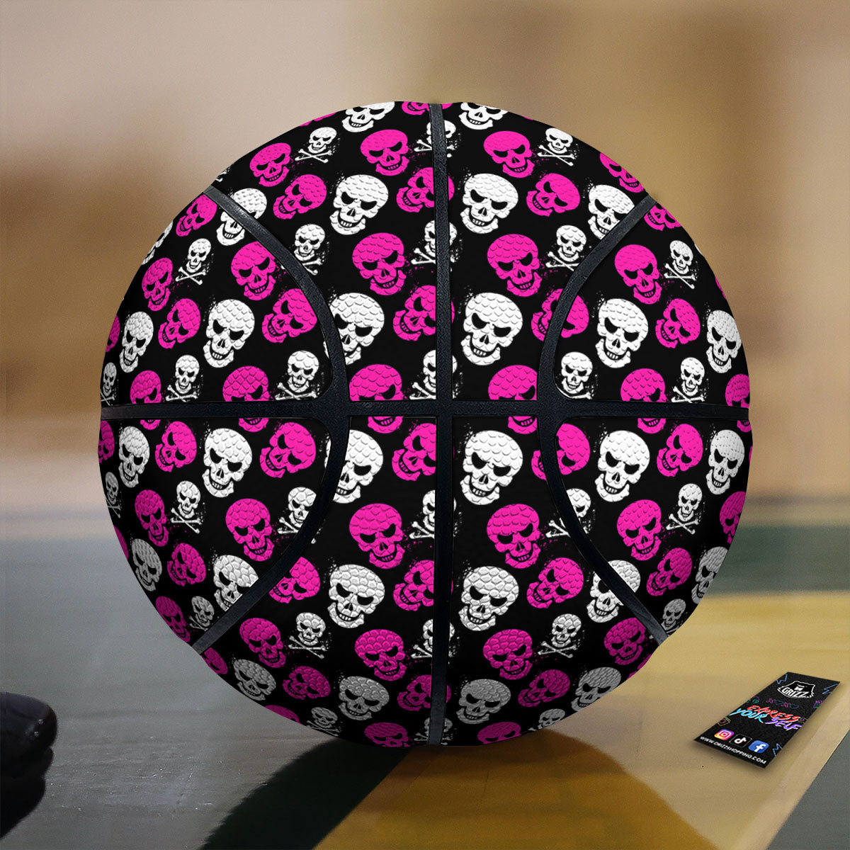 Skull Girly Emo Print Pattern Basketball-grizzshop