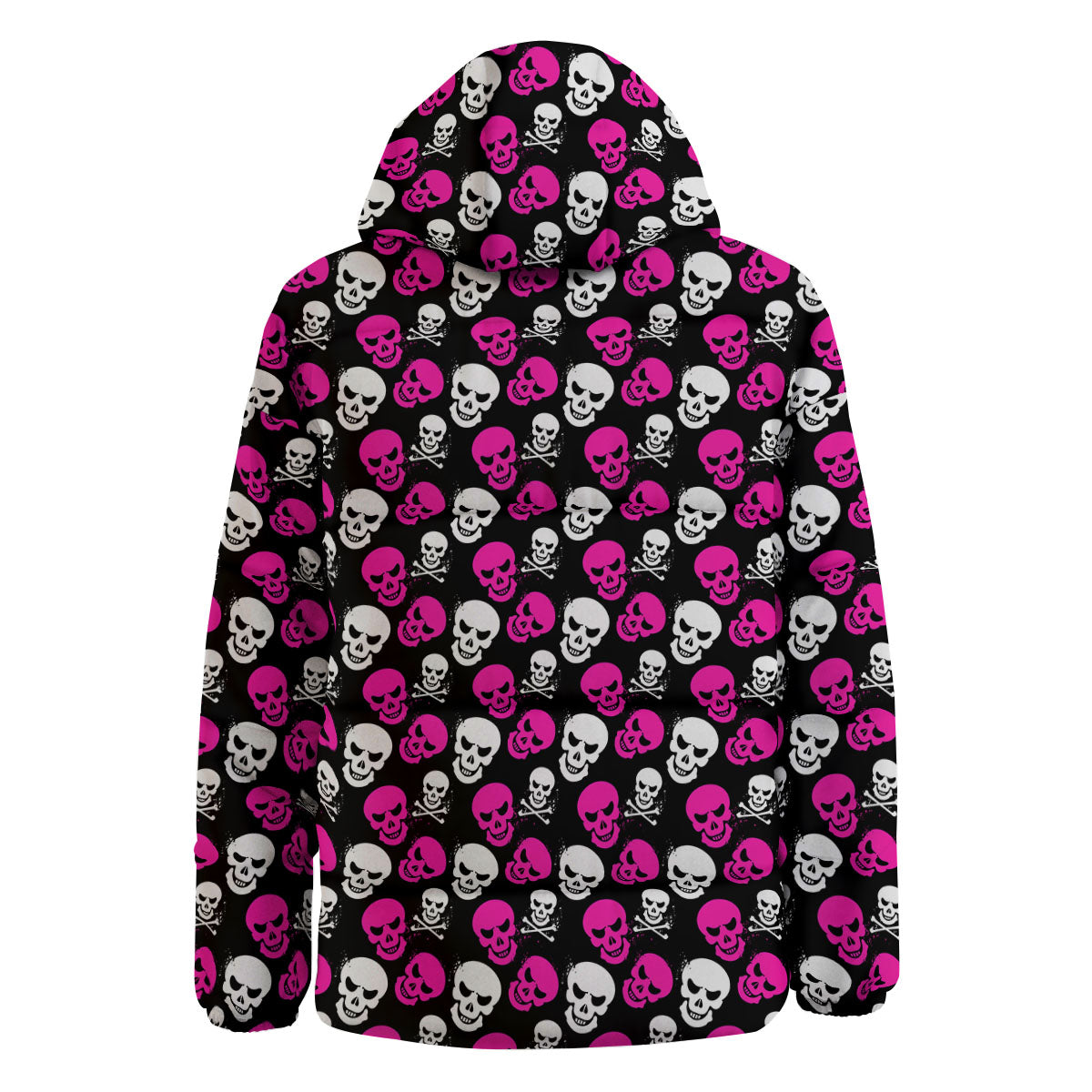 Skull Girly Emo Print Pattern Down Jacket-grizzshop