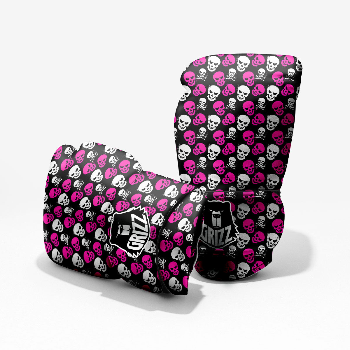 Skull Girly Emo Print Pattern Pro Boxing Glove