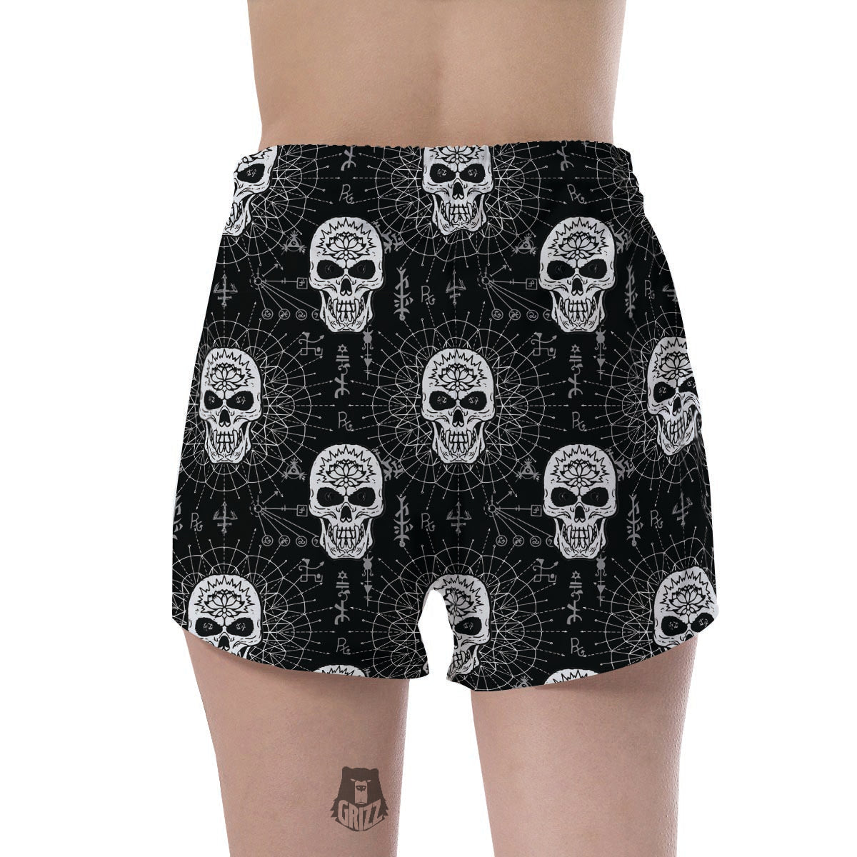 Skull Gothic Witch Women's Shorts-grizzshop