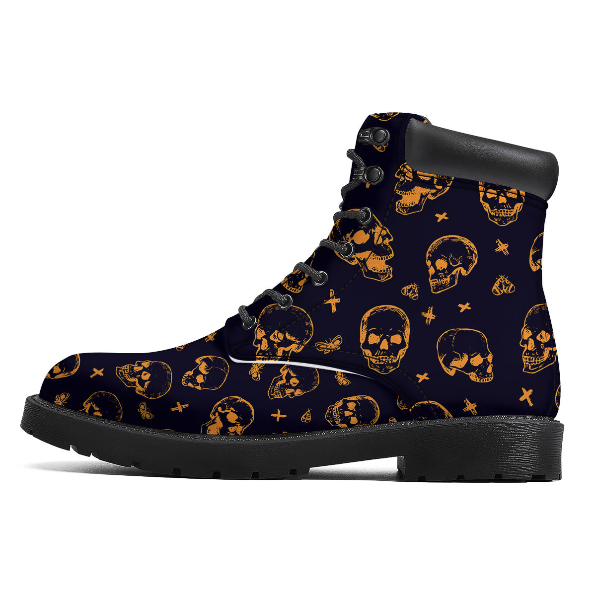 Skull Halloween Print Pattern Boots-grizzshop