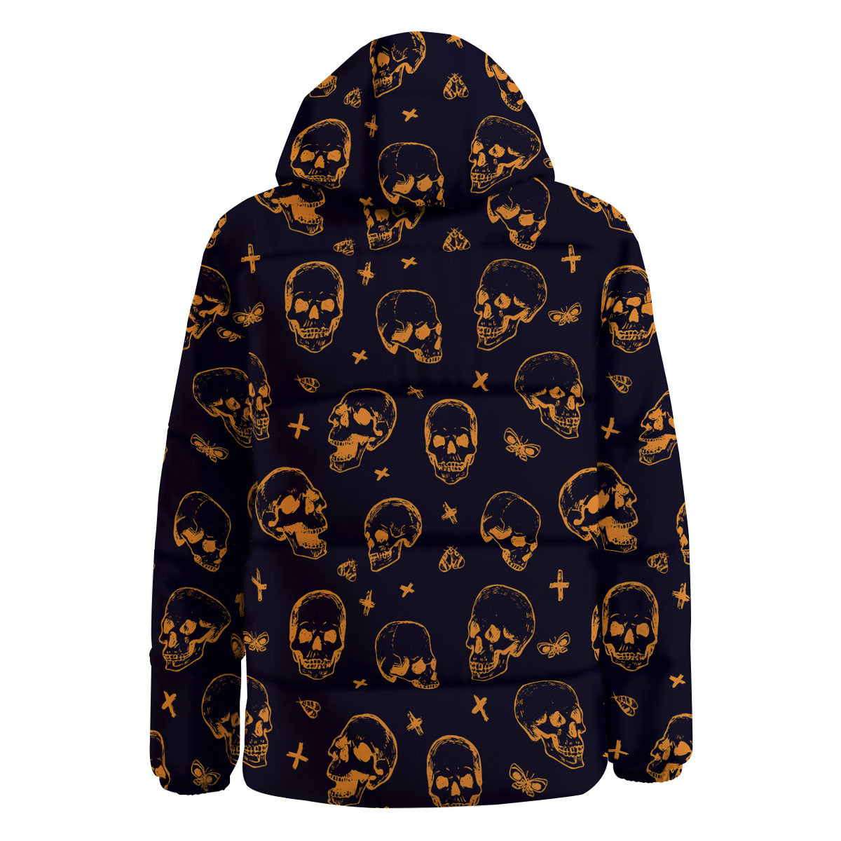 Skull Halloween Print Pattern Down Jacket-grizzshop