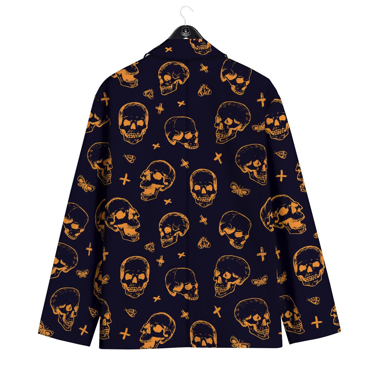 Skull Halloween Print Pattern Men's Sport Coat-grizzshop