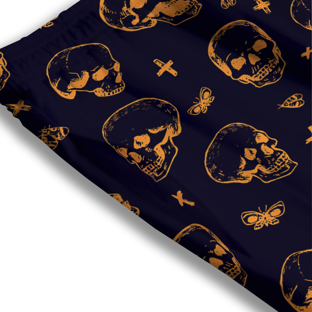 Skull Halloween Print Pattern Mesh Shorts