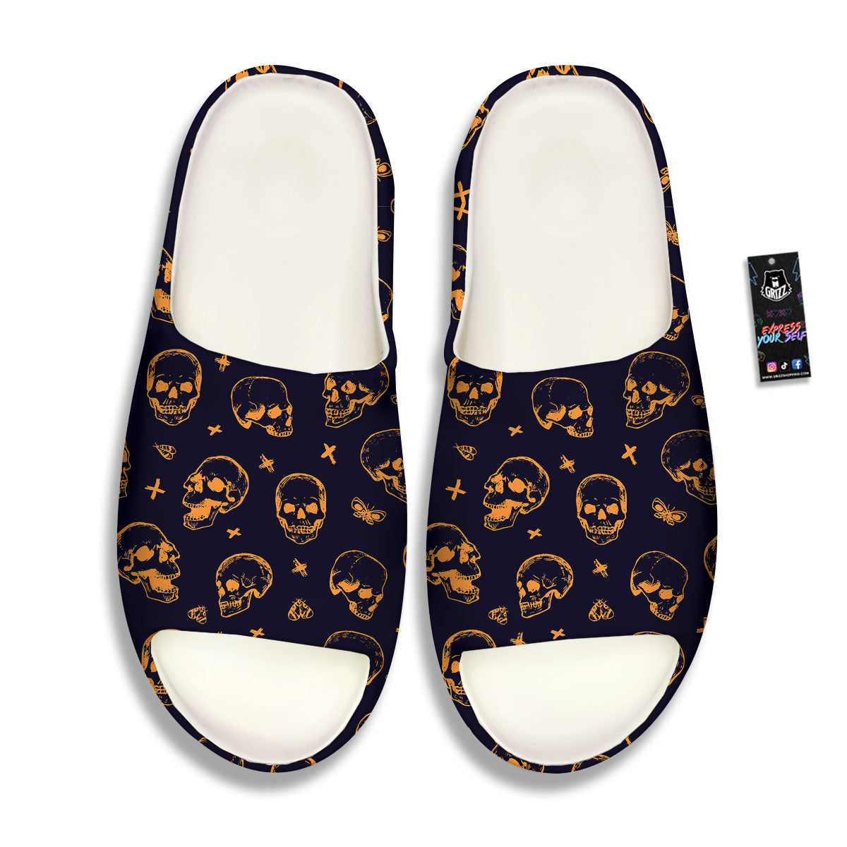 Skull Halloween Print Pattern Sandals-grizzshop
