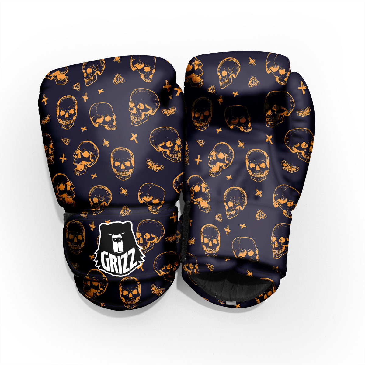 Skull Halloween Print Pattern Pro Boxing Glove