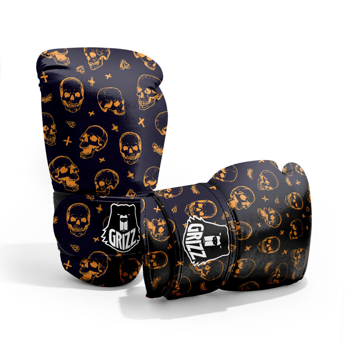 Skull Halloween Print Pattern Pro Boxing Glove