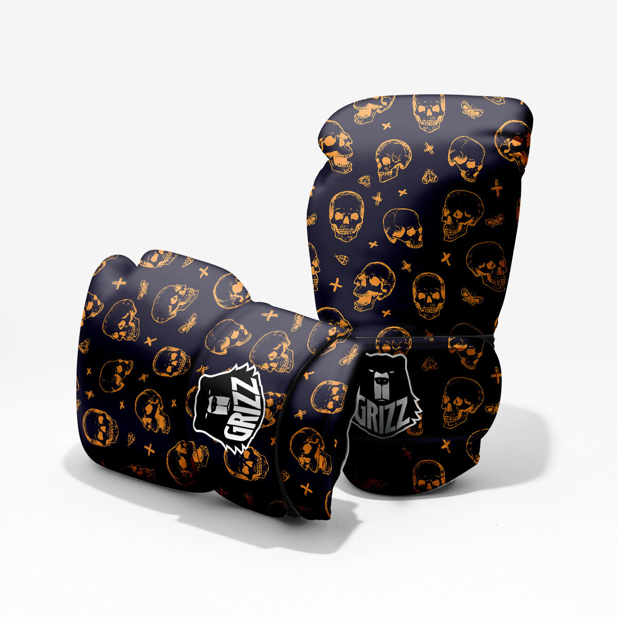 Skull Halloween Print Pattern Pro Boxing Glove