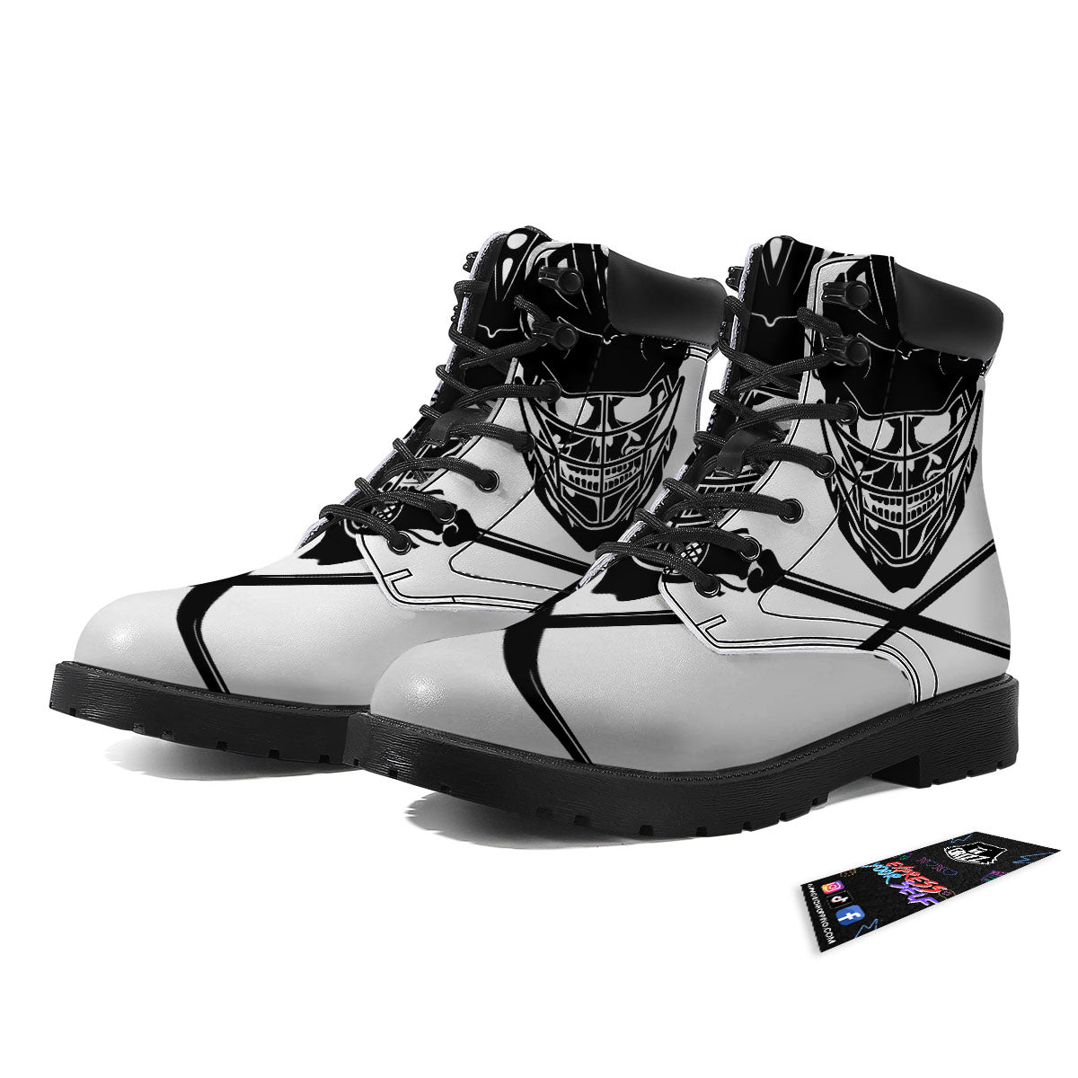 Skull Lacrosse Print Boots-grizzshop