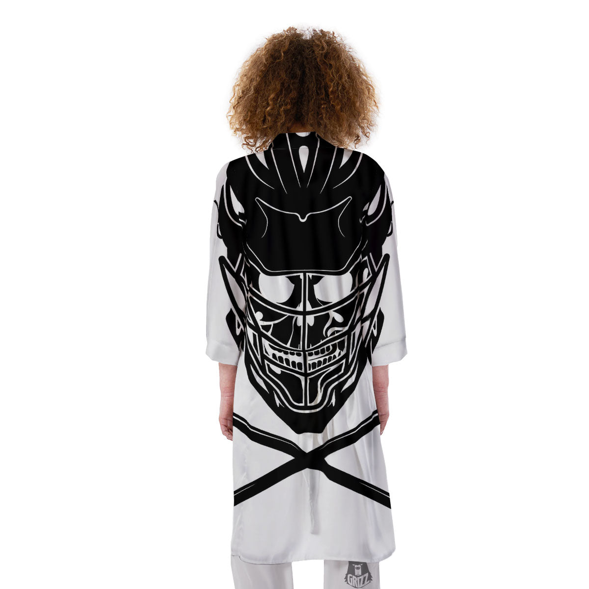 Skull Lacrosse Print Kimono-grizzshop