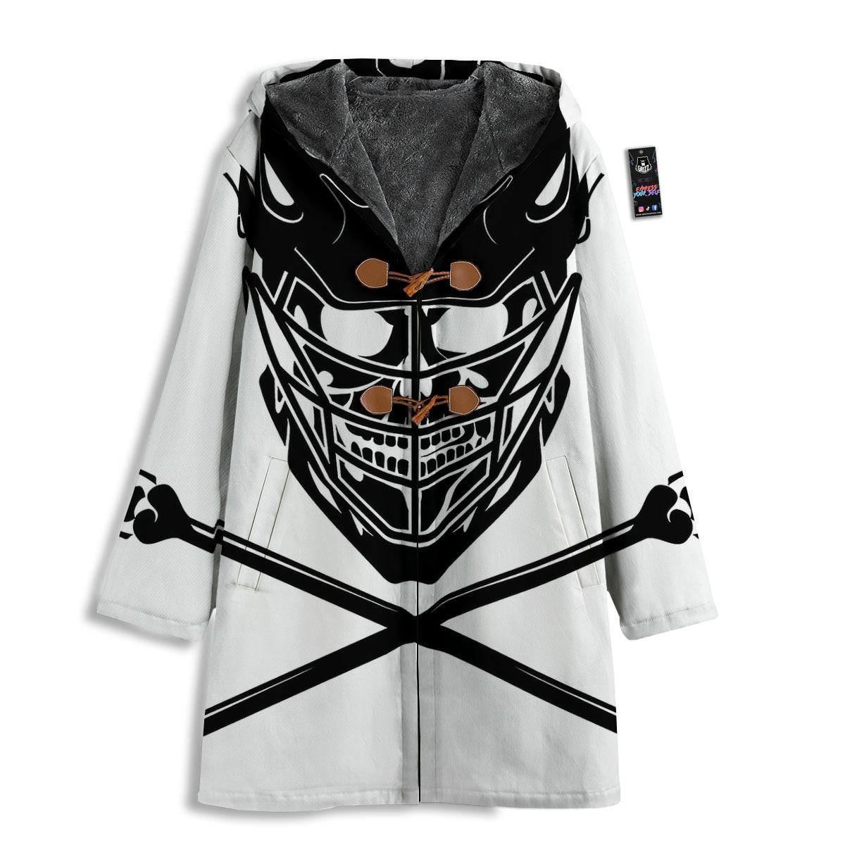 Skull Lacrosse Print Men's Windbreaker Jacket-grizzshop
