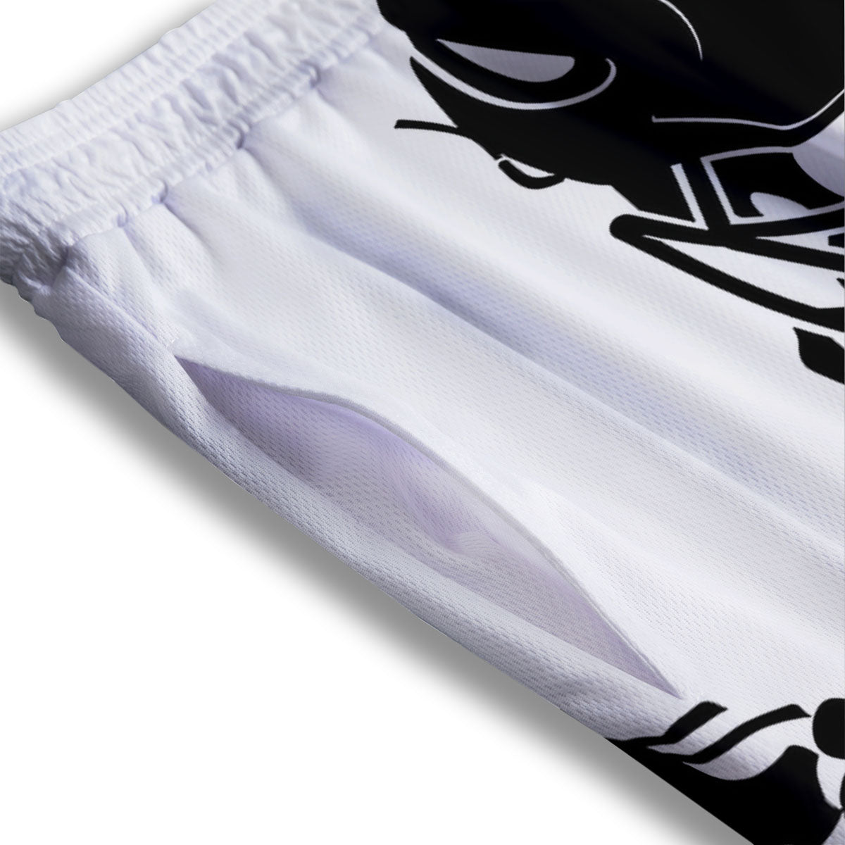 Skull Lacrosse Print Mesh Shorts