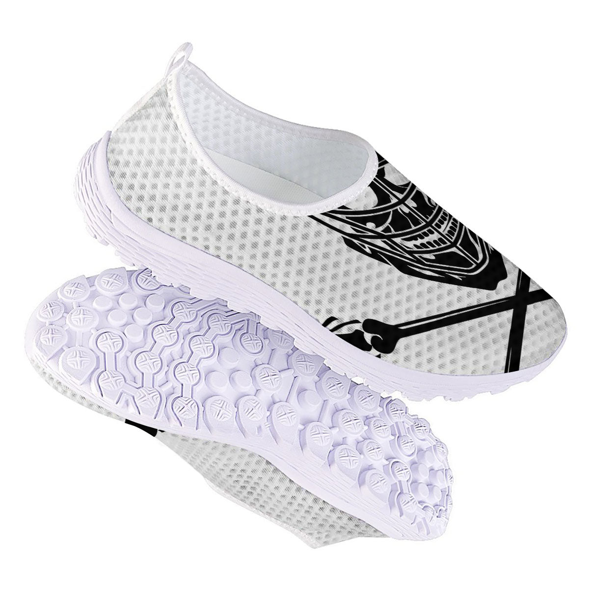 Skull Lacrosse Print Nurse Shoes-grizzshop