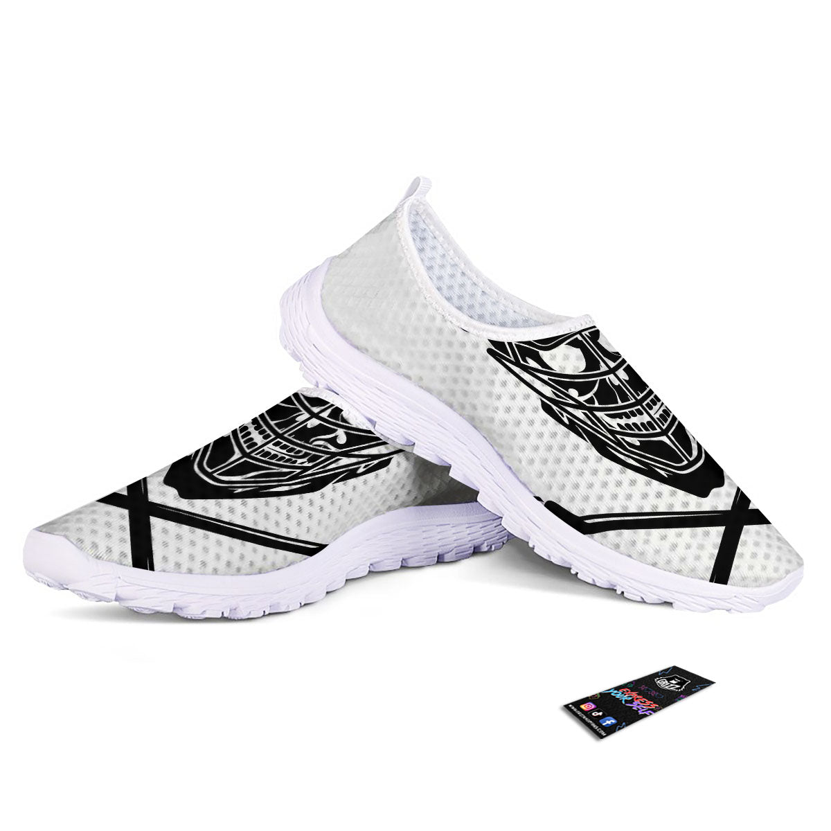 Skull Lacrosse Print Nurse Shoes-grizzshop