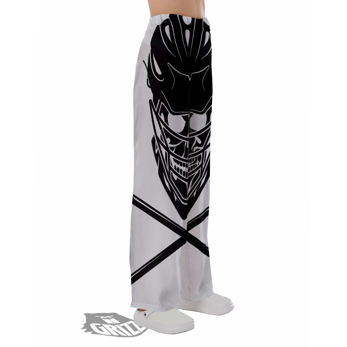Skull Lacrosse Print Pajama Pants-grizzshop