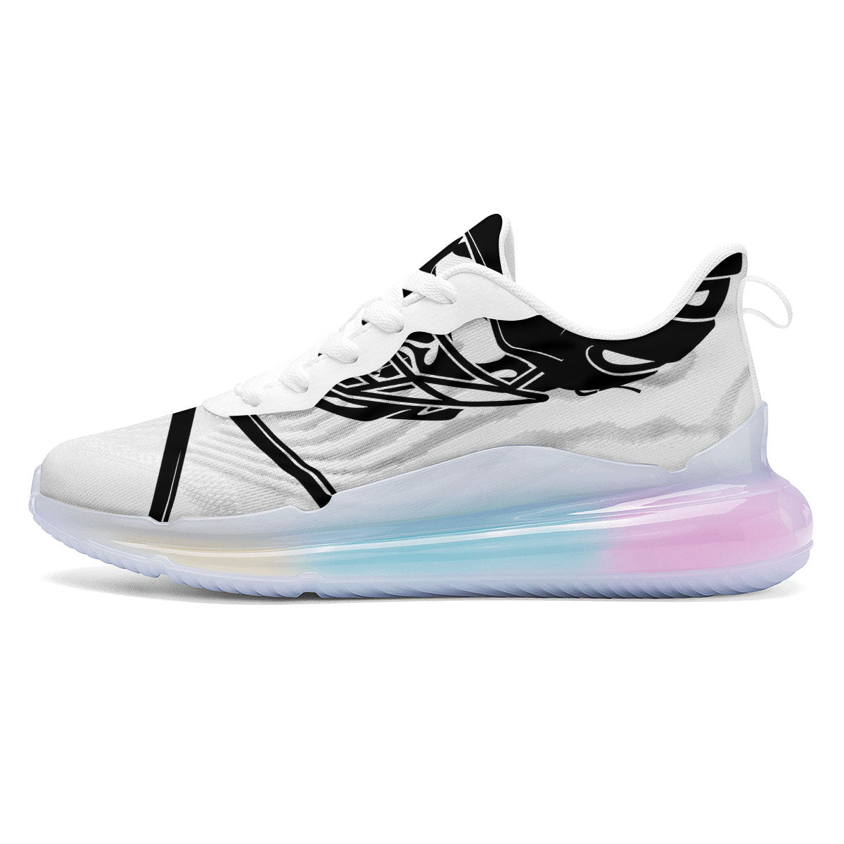 Skull Lacrosse Print Running Sneakers-grizzshop