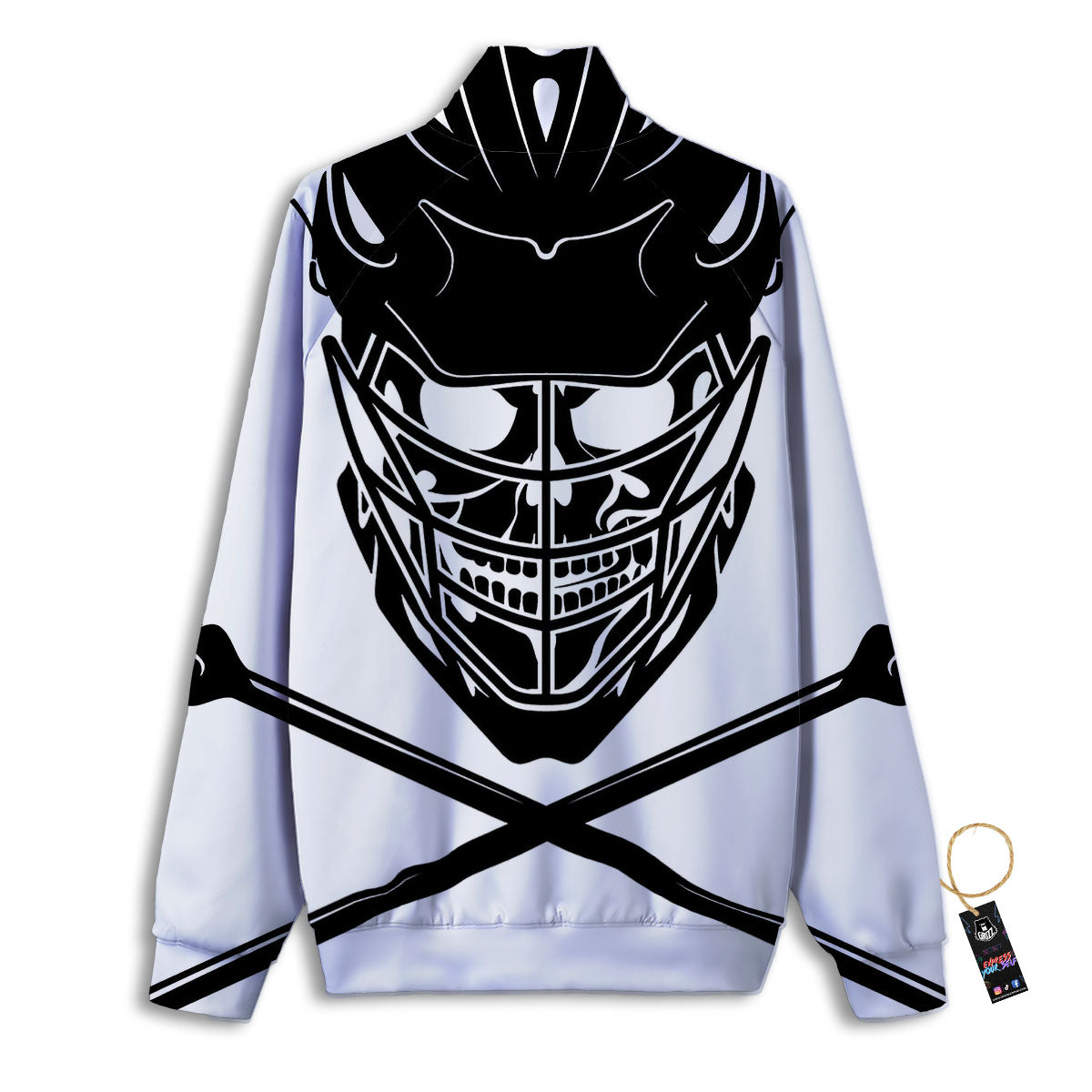Skull Lacrosse Print Track Jacket-grizzshop