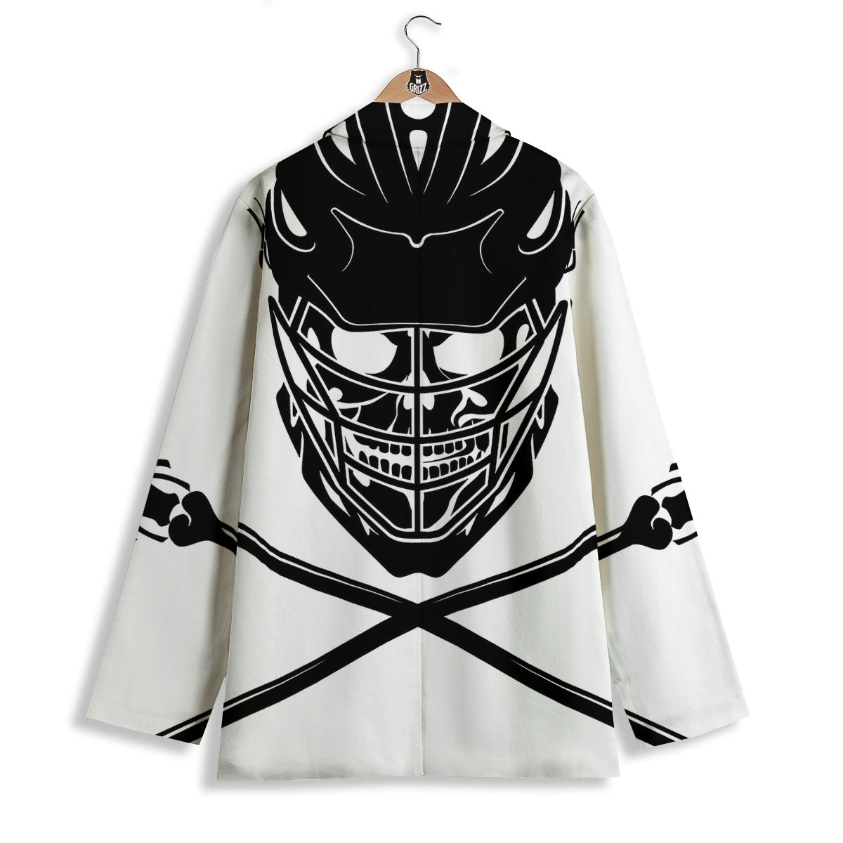 Skull Lacrosse Print Women's Blazer-grizzshop