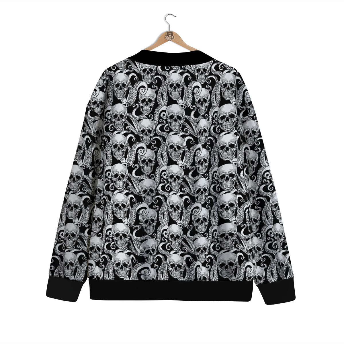 Skull Octopus Tentacles Print Pattern Cardigan-grizzshop