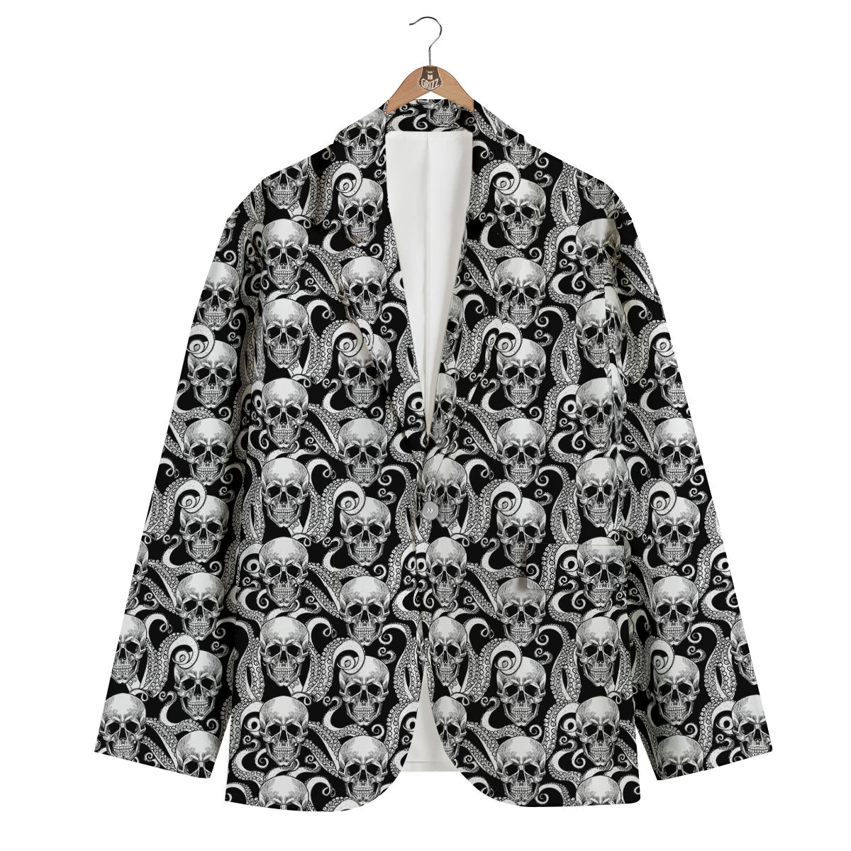 Skull Octopus Tentacles Print Pattern Men's Blazer-grizzshop