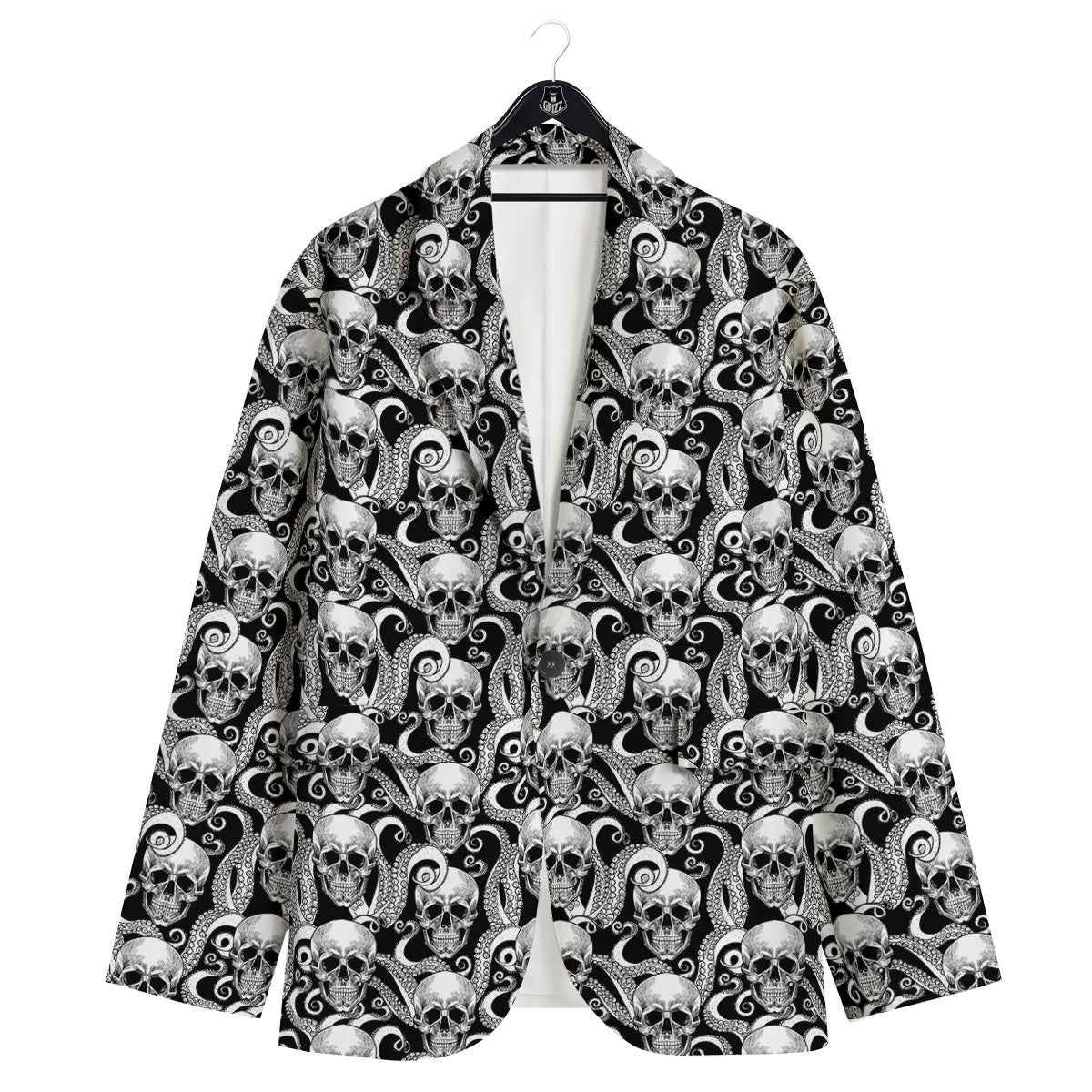 Skull Octopus Tentacles Print Pattern Men's Sport Coat-grizzshop