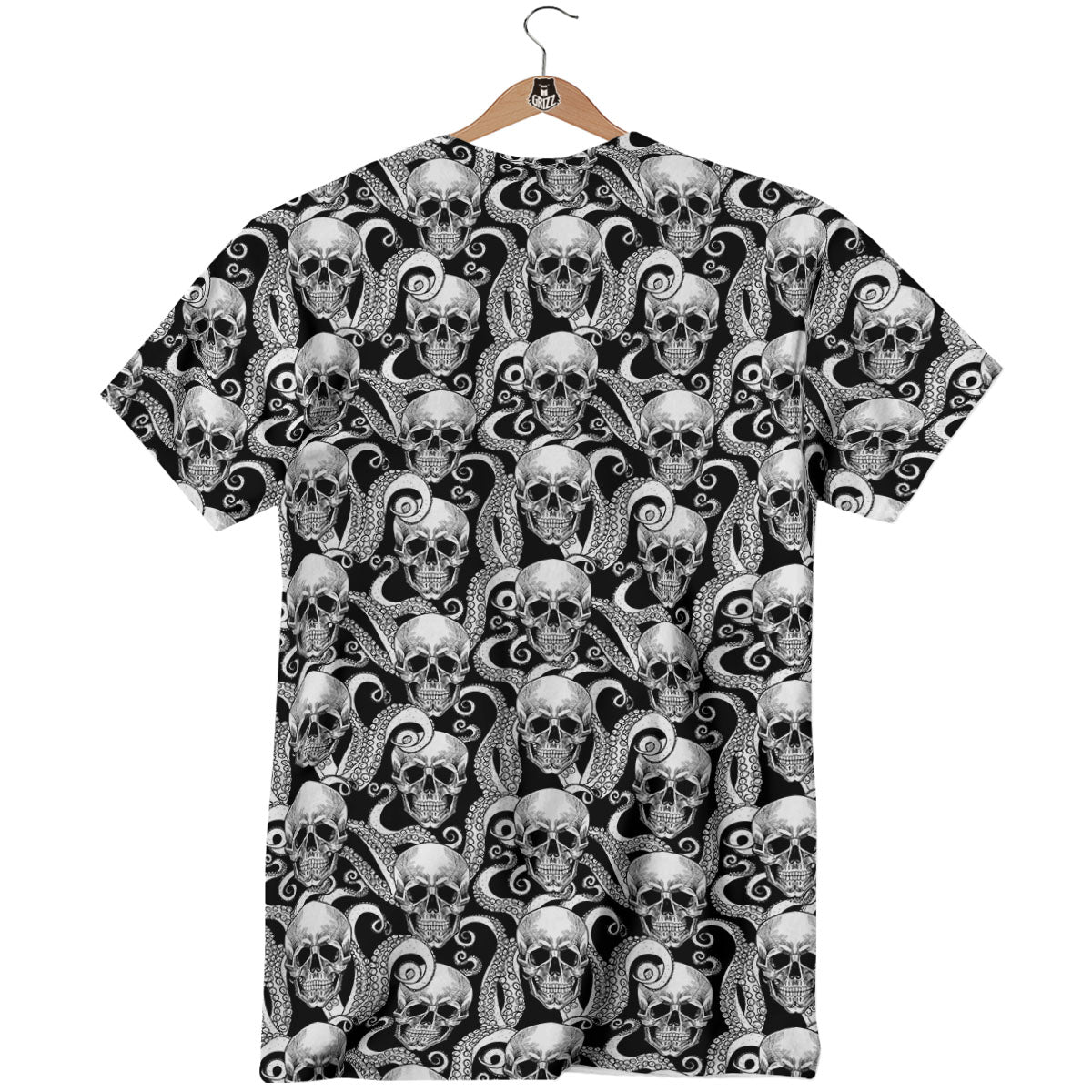 Skull Octopus Tentacles Print Pattern T-Shirt-grizzshop
