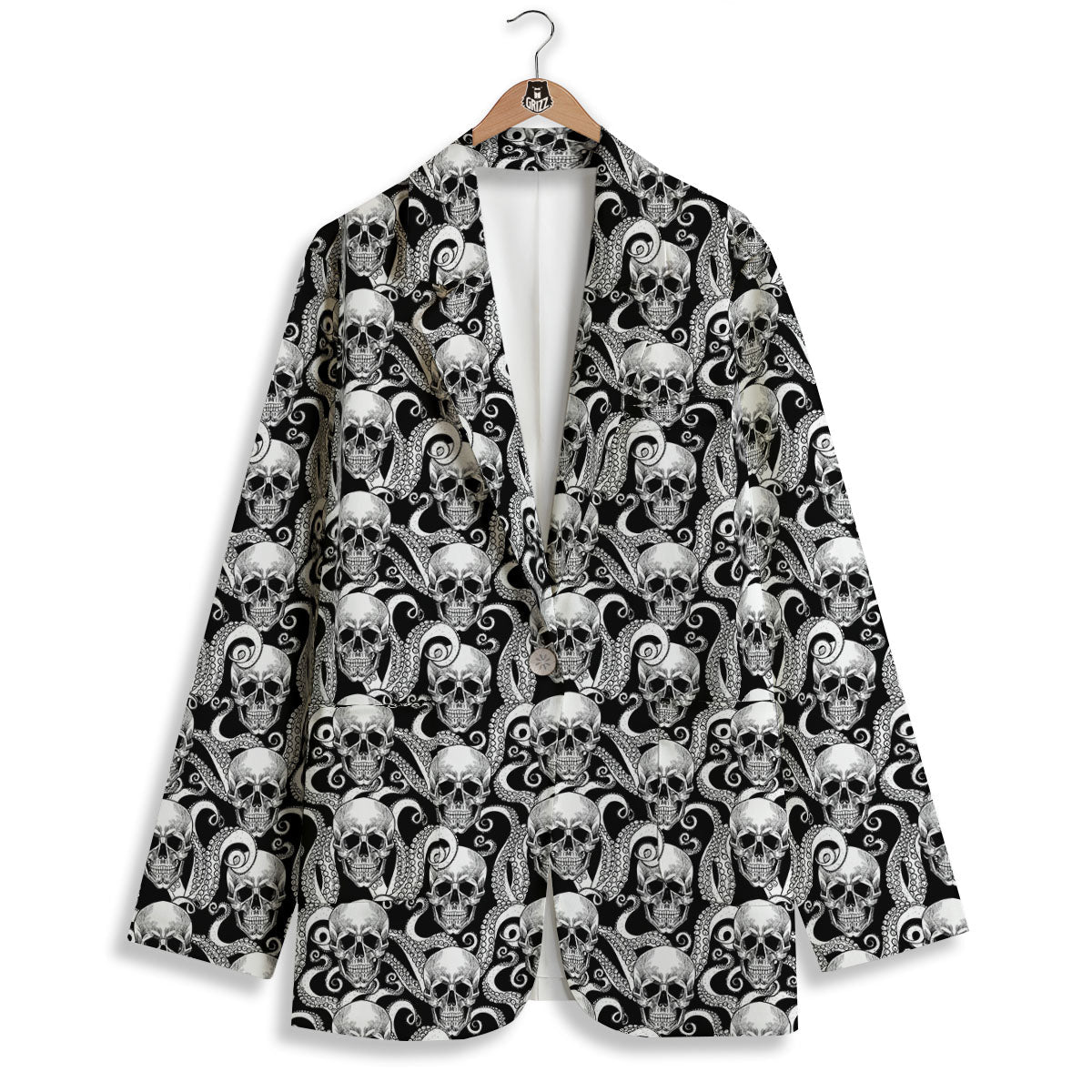 Skull Octopus Tentacles Print Pattern Women's Blazer-grizzshop