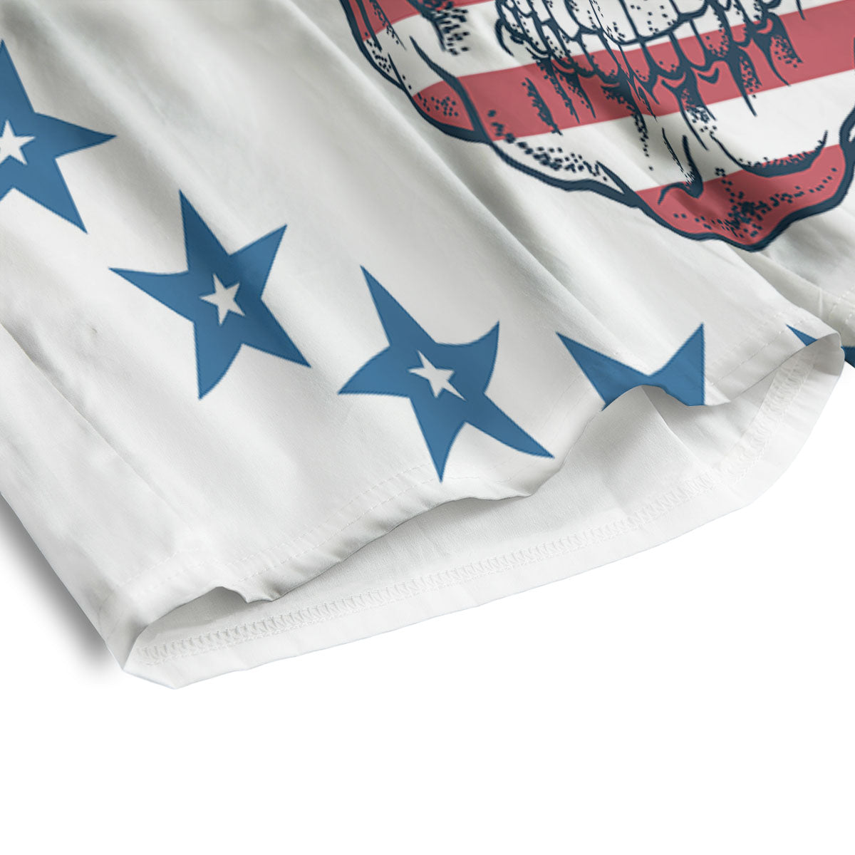 Skull Patriotic American Print Men's Athletic Shorts