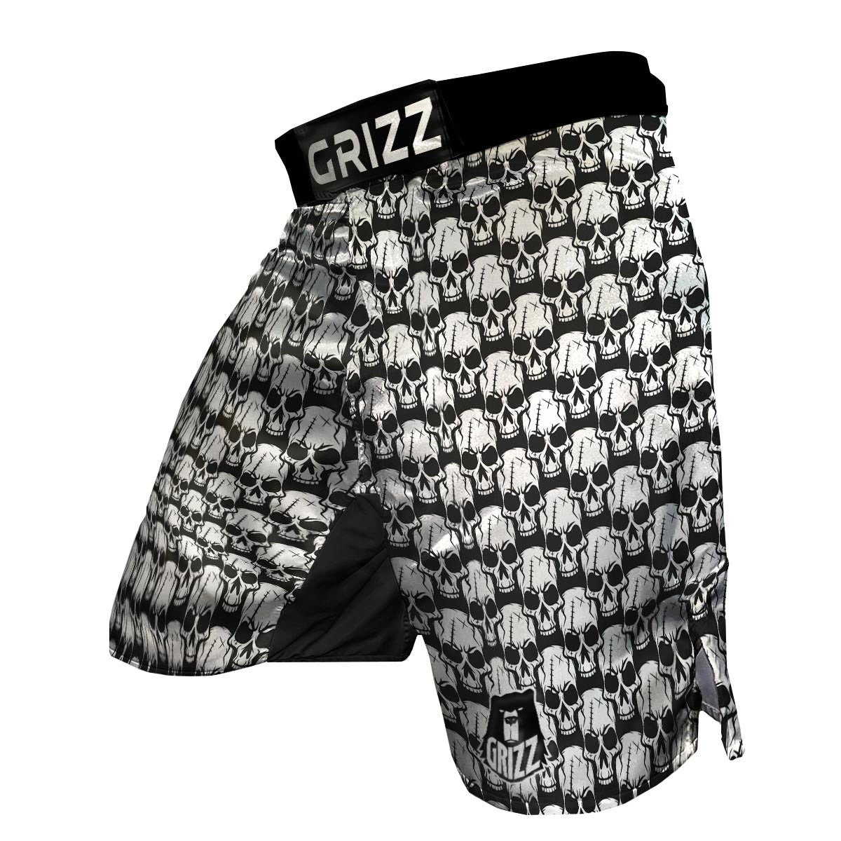 Skull Pattern Print MMA Shorts-grizzshop