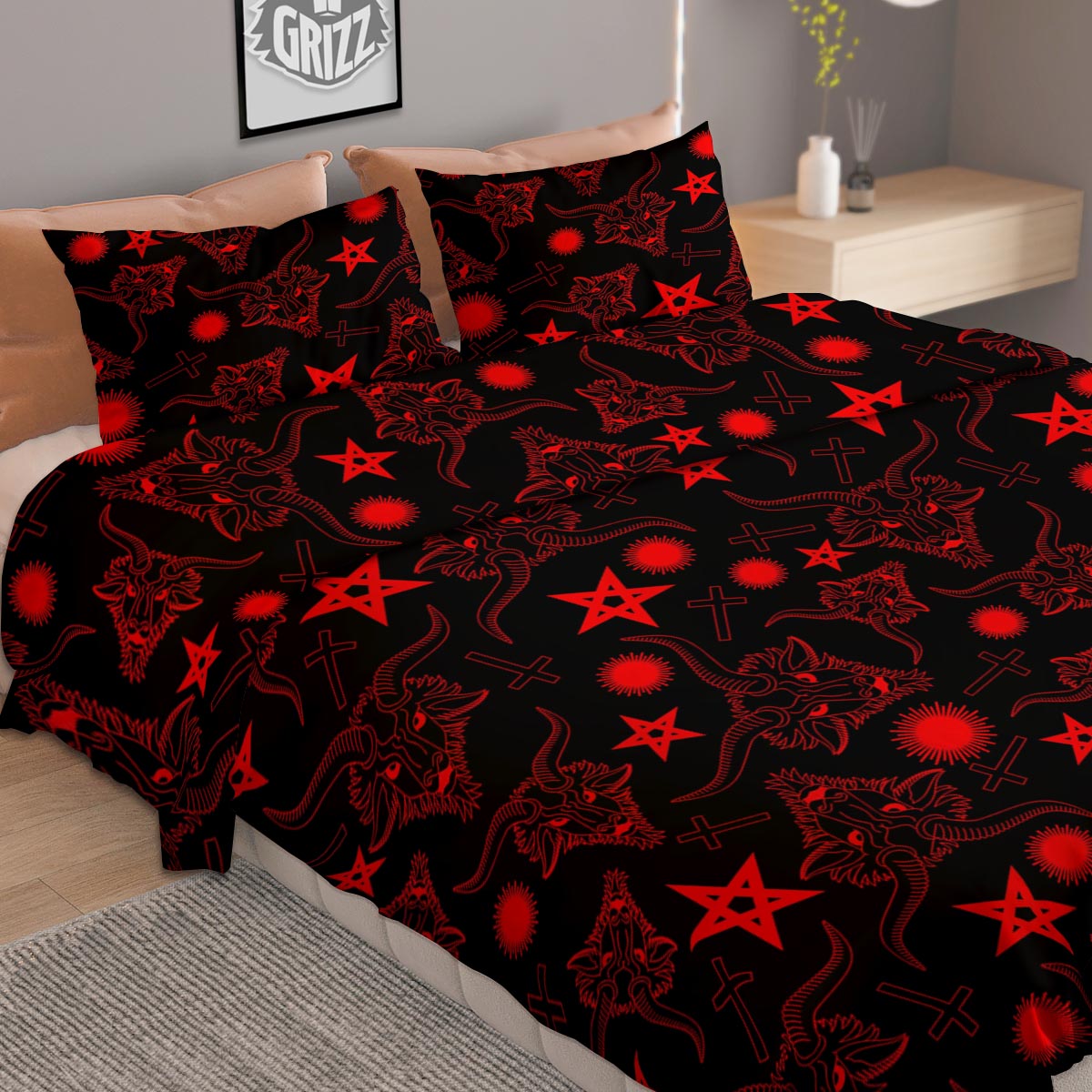 Snakeskin Steel Blue Print Duvet Cover Bedding Set
