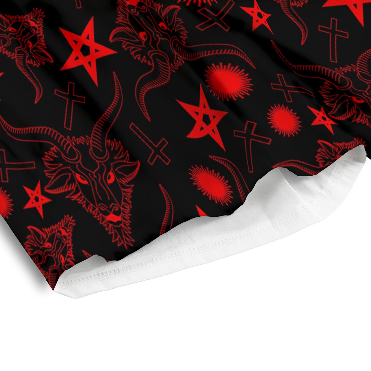 Skull Pentagram Satan Goat Print Pattern Men's Athletic Shorts