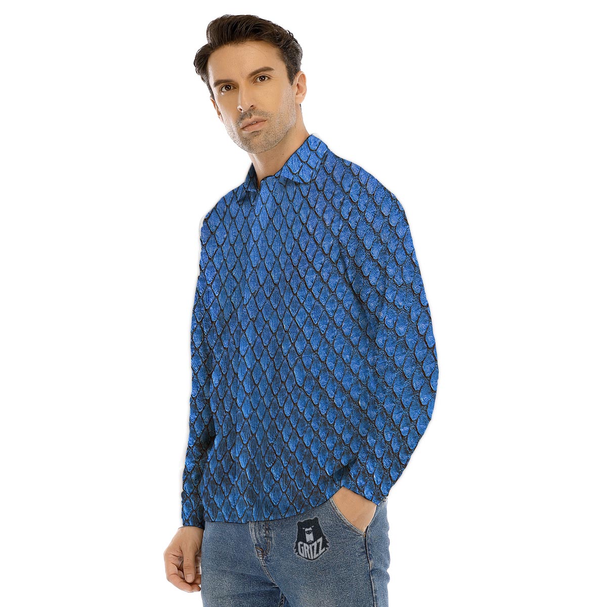 Skull Pentagram Satan Goat Print Pattern Men's Dress Shirts-grizzshop