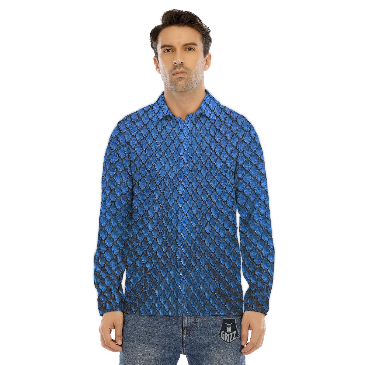 Skull Pentagram Satan Goat Print Pattern Men's Dress Shirts-grizzshop
