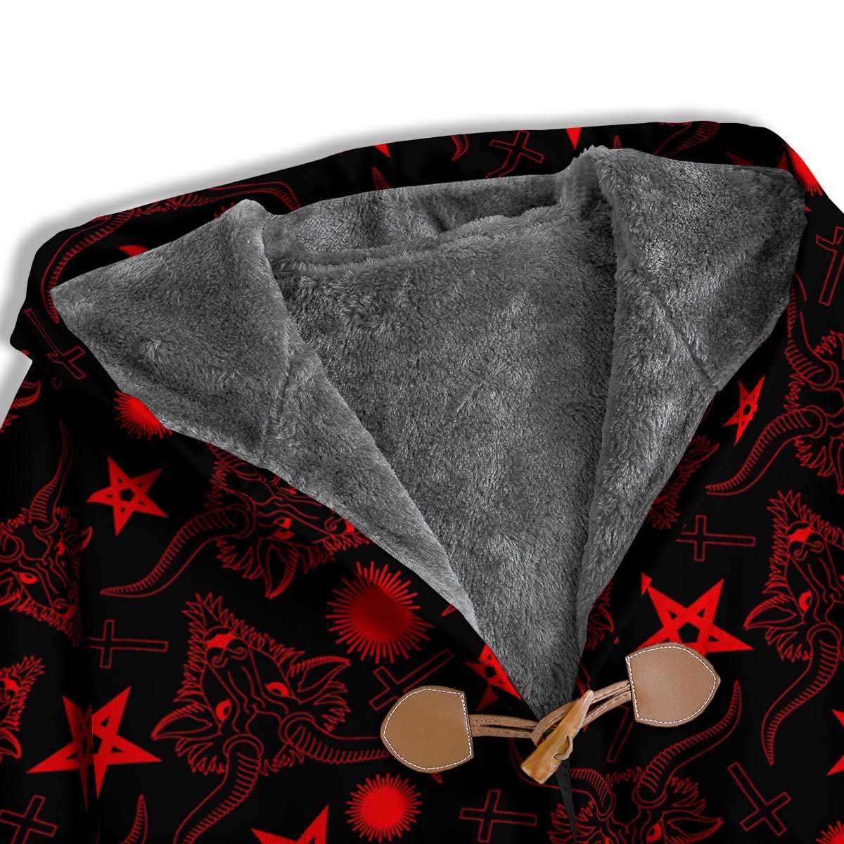 Skull Pentagram Satan Goat Print Pattern Men's Windbreaker Jacket-grizzshop