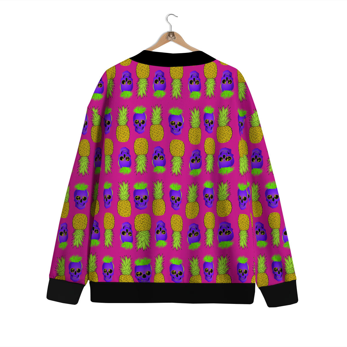 Skull Pineapple Print Pattern Cardigan-grizzshop