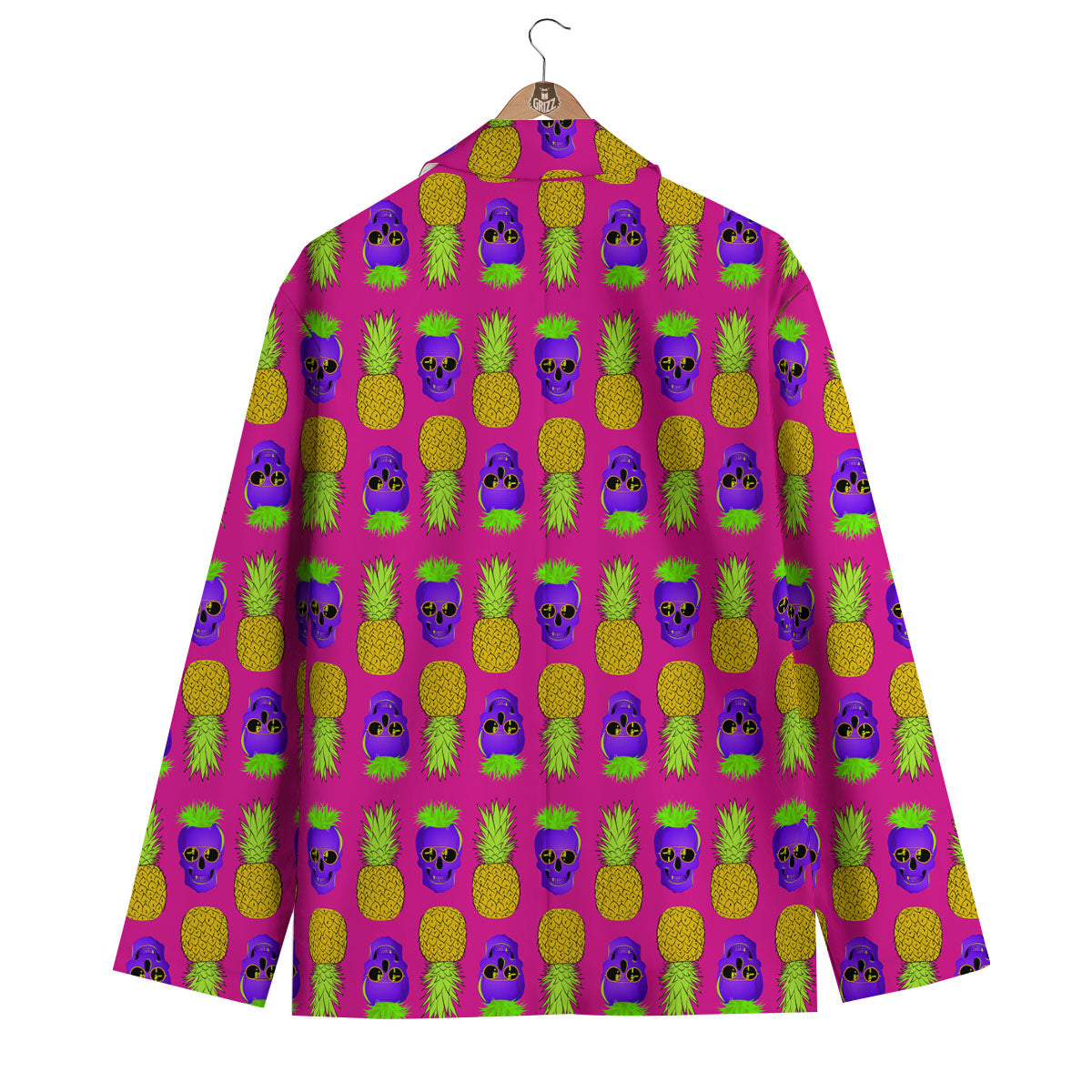 Skull Pineapple Print Pattern Men's Blazer-grizzshop