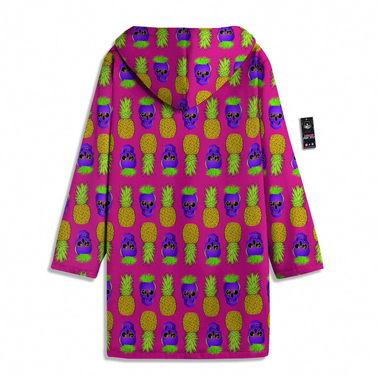 Skull Pineapple Print Pattern Men's Windbreaker Jacket-grizzshop