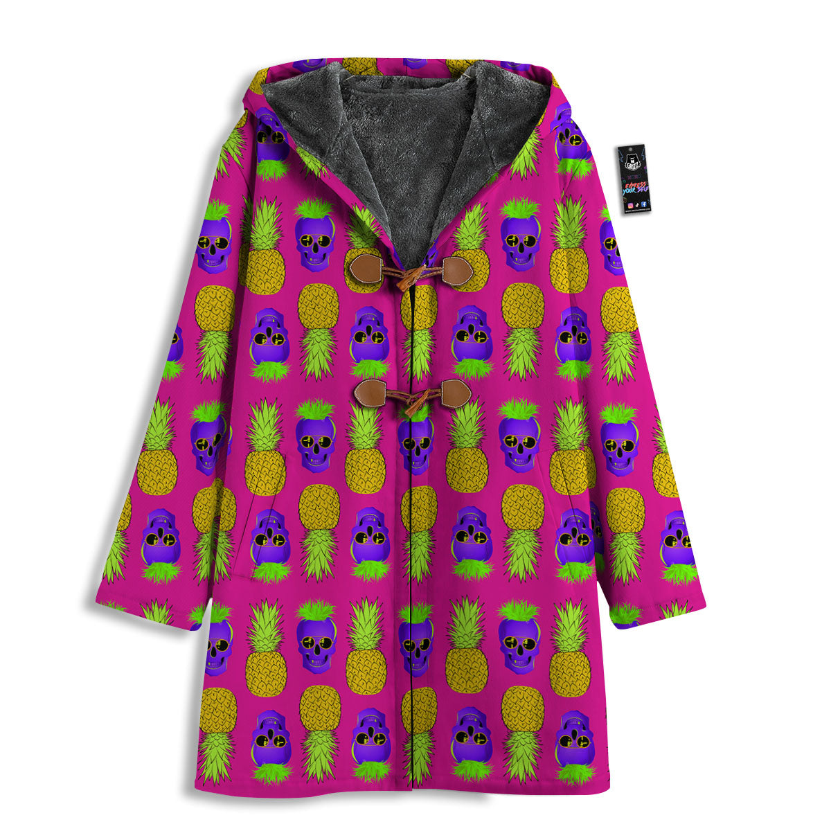 Skull Pineapple Print Pattern Men's Windbreaker Jacket-grizzshop