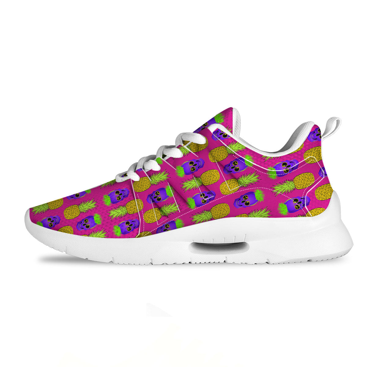 Skull Pineapple Print Pattern Tennis Shoes-grizzshop