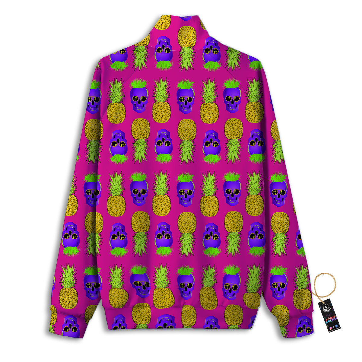 Skull Pineapple Print Pattern Track Jacket-grizzshop