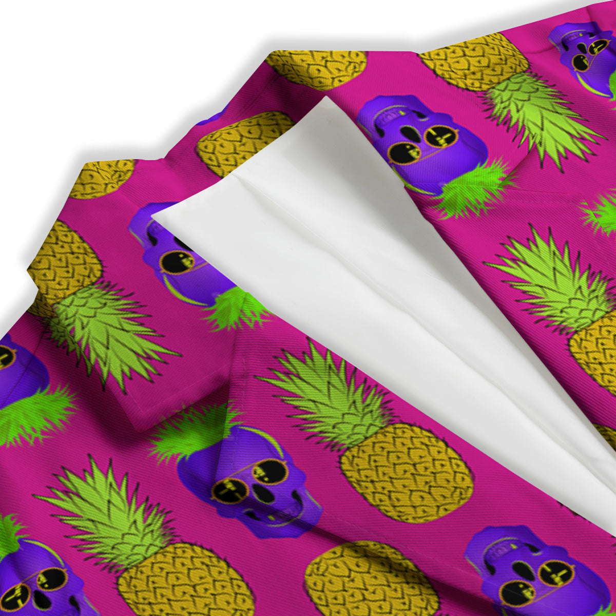 Skull Pineapple Print Pattern Women's Blazer-grizzshop