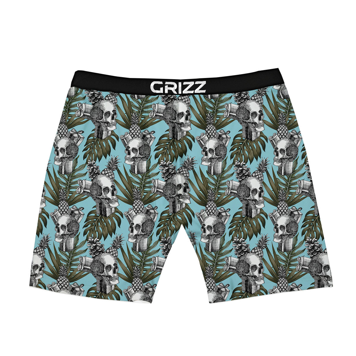Skull Pineapple Tropical Print Pattern Boxer Briefs-grizzshop