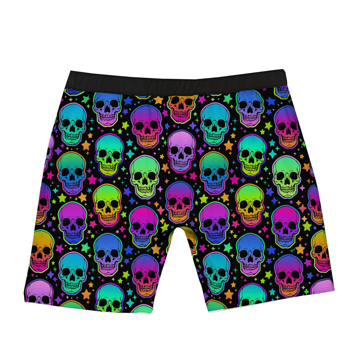 Skull Psychedelic Print Pattern Boxer Briefs-grizzshop