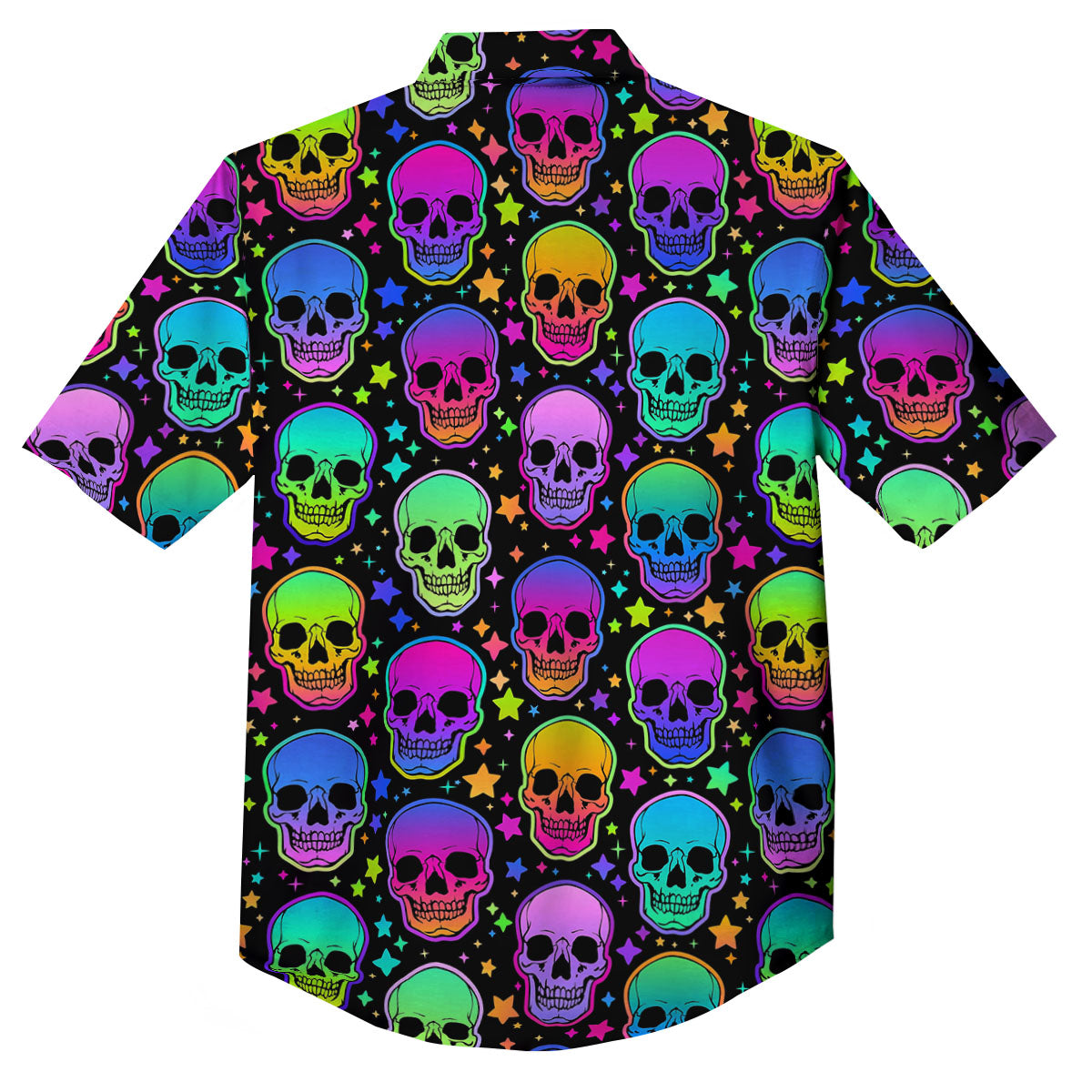 Skull Psychedelic Print Pattern Button Up Shirt-grizzshop