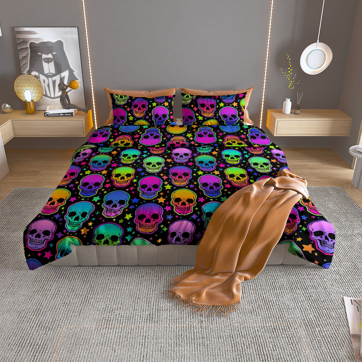 Snakeskin Watercolor Print Pattern Duvet Cover Bedding Set