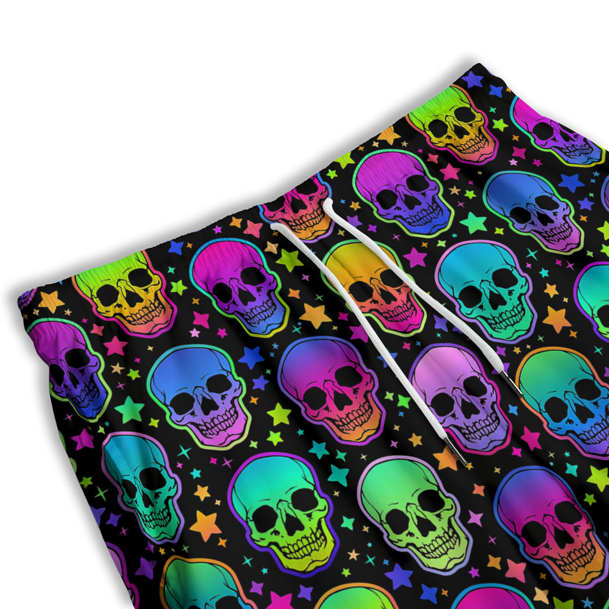 Skull Psychedelic Print Pattern Men's Athletic Shorts