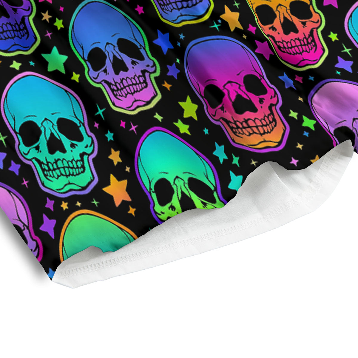 Skull Psychedelic Print Pattern Men's Athletic Shorts