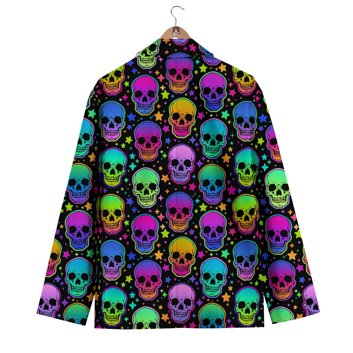 Skull Psychedelic Print Pattern Men's Blazer-grizzshop